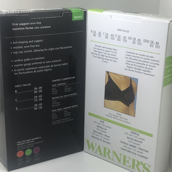 Warner’s BNIB 2 Bras (1 white 1 Black) 36 C= 2Bras - Picture 2 of 3